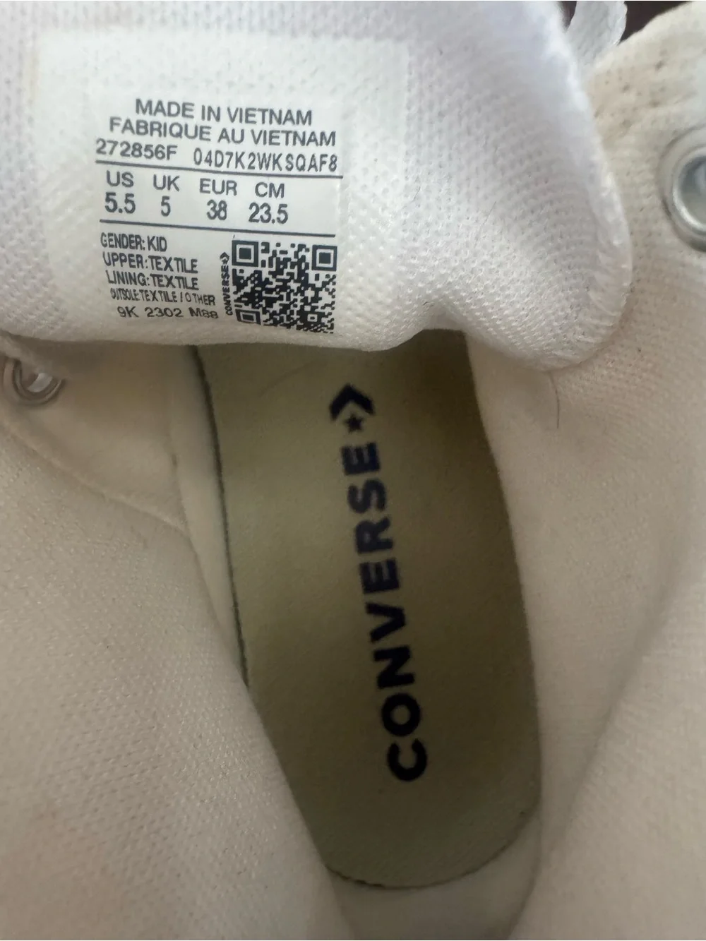 Youth Converse White High-Top Sneakers - youth 5.5